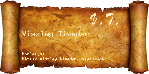 Viszlay Tivadar névjegykártya